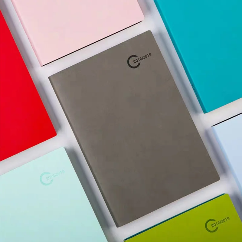 diary printing color edge a5 bound pu notebook with ribbon