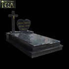 Hand carved marble European style cemetery monument,black marble tombstone