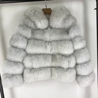 Best selling lady real fur coats natural women warm winter fox fur coat hooded jacket women