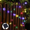 Solar Powered Plastic Flower LED String Lights