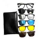 Sun glasses Set with 5 in 1 Magnetic TAC Clip on Sunglasses Sonnenbrille