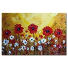 Handmade Pallet Knife Cheap Flower Oil Painting For Living Hall