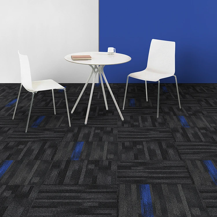 2019 Classical Design Commercial Using PP Material PVC Backing Carpet Tiles 100x100