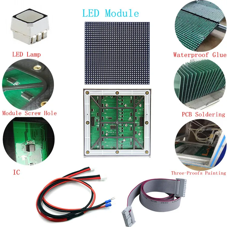 Outdoor Full Color P6 Smd Led Display Module 192x192mm P6 Outdoor Led