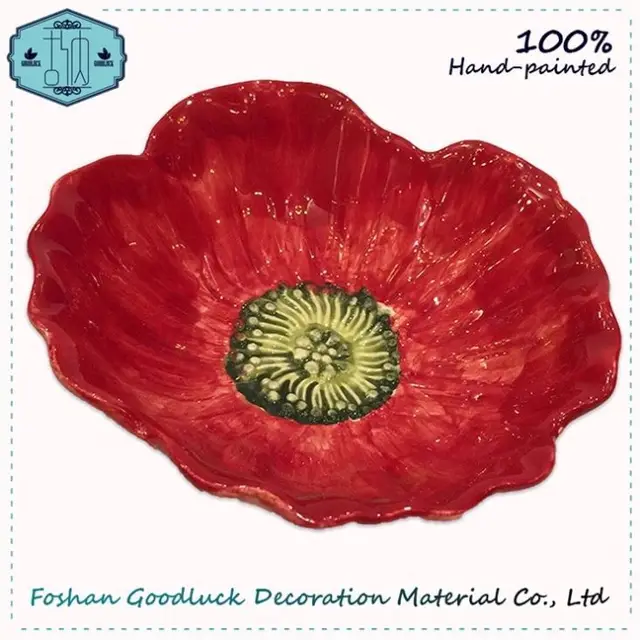 ceramic red poppies pictures