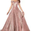 Stylish Unique Floor Length Pink Special Occasions Prom Dresses Off Shoulder Sexy Free Prom Dress