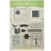 happy birthday clear stamp set scrapbooking with acrylic block ink pad