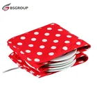 Packaging Customization Food Plate Warmer Dot Print Red Electric Food Plate Warmer Portable Buffet Dish Plate Warmer