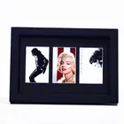 Black Wood Picture Photo Frame With 3 Opening Black Matboard Wall and Stand Wholesaler