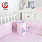 Cartoon alpaca printed breathable baby crib bumper pads bedding set