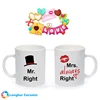 Custom Amazon Best Selling personalised Mrs always right design ceramic Valentine's day mugs