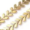 PandaHall Brass Chains with Spool Soldered Fishbone Chain 7x6mm