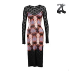 Lady Maxi Dress Long Sleeve Slim Sweater Dresses Women Casual Pure Long Tunic Bodycon Dress Plus Size