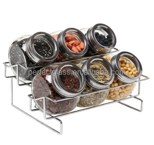 decorative clear small glass candy jar spice glass decorative spice jars