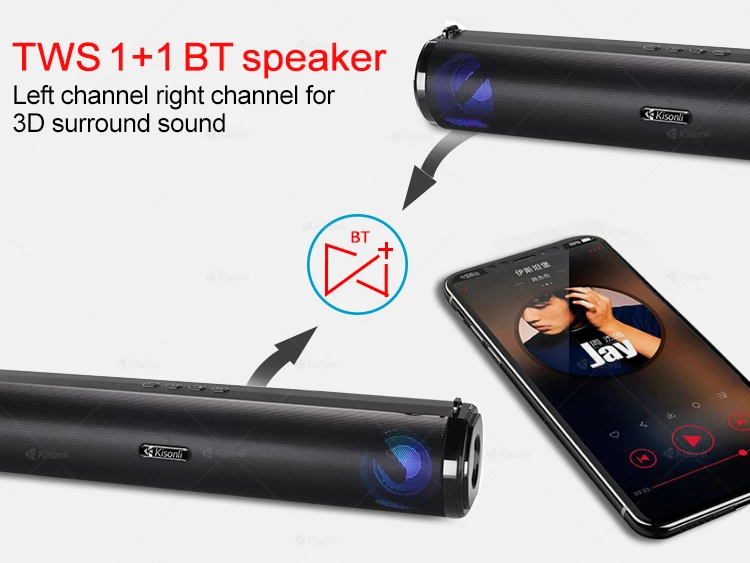 TWS true wireless stereo speakers 10W Handsfree call portable Soundbar subwoofer - ANKUX.COM