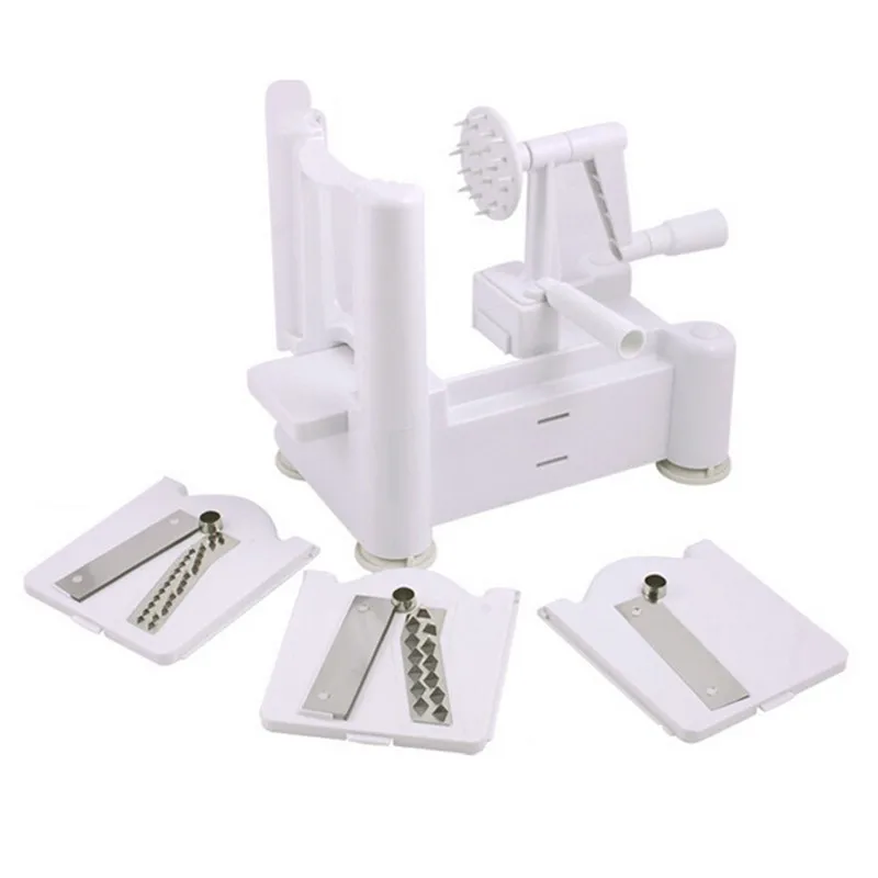3 In 1 Fruit Peeler Spiral Vegetable Slicer Cutter Shred Kitchen Tools Easy To Clean Mandoline Chopper SpiralizerKnife KC1466
