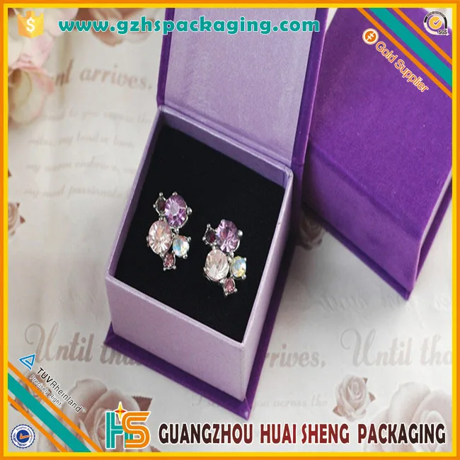 handmade velvet cardboard jewelry gift box for ring earing