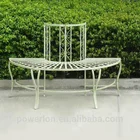 Fabulous Wrought Iron Half Round Tree Bench Garden Sets