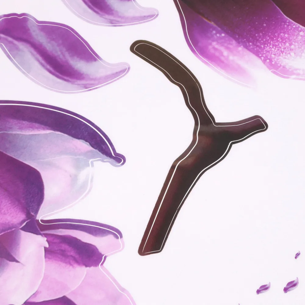 2016 Hot Sale Exquisite Elegant Magnolia Flowers Removable Art Vinyl Mural TV Backdrop Home Room Decor Wall Stickers