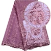 Onion Color Nigerian Beaded Lace Fabric High Quality Beautiful Embroidered African Lace Fabric For Nigerian Dresses 1500
