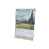 Hot 4 color printed oil painting desk calendar with base