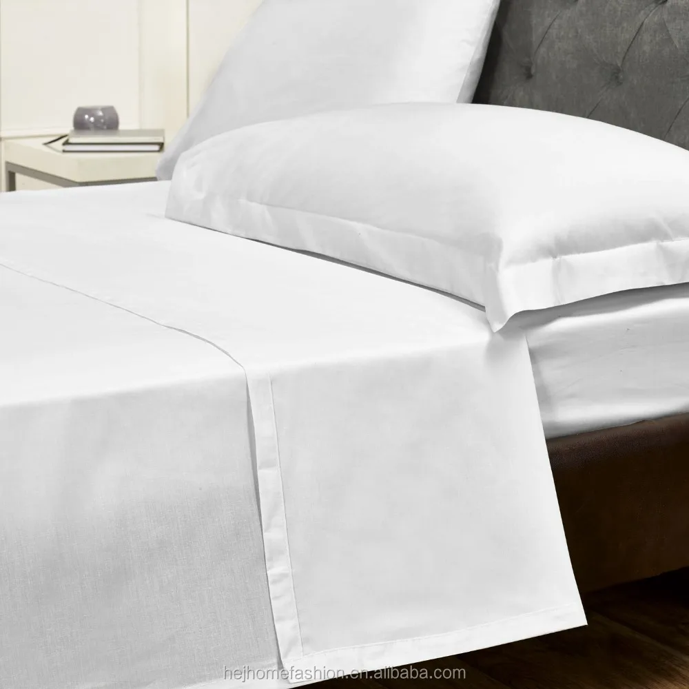 high quality bulk hotel hospital twin white cotton bed sheet