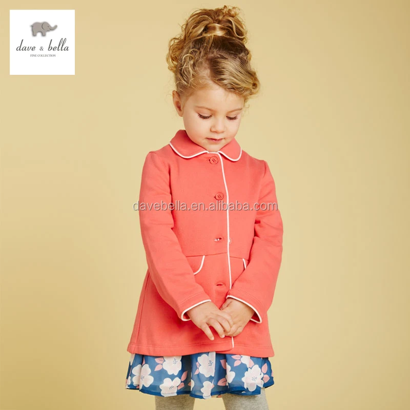 DK0377 dave bella 2016 spring autumn kids coat baby girls outwear children coat girls boutique jacket