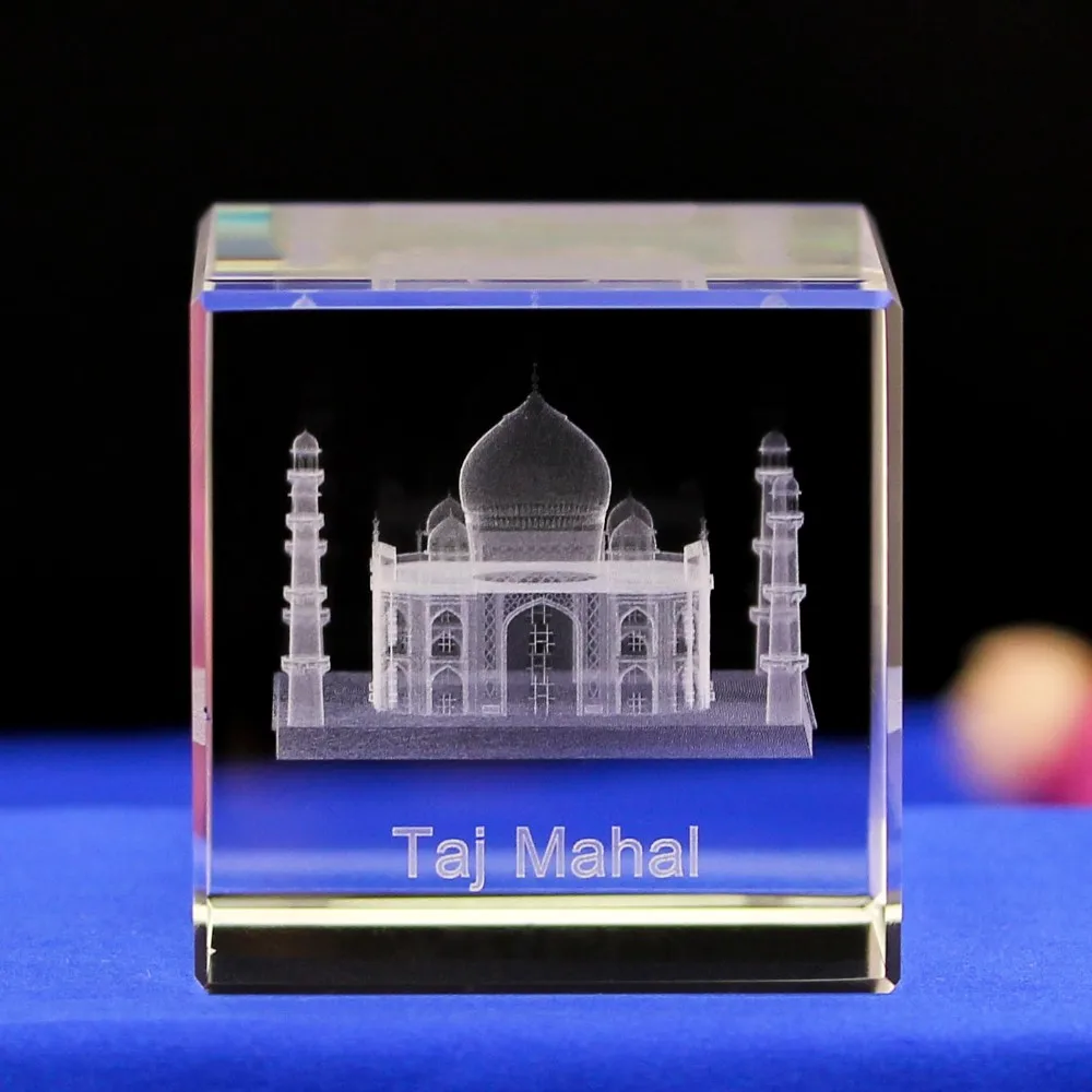 product taj mahal glass cube laser cube engraved famous building mosque muslim crystal for souvenir gifts 3d religious europe zhejiang-25