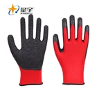 Labour Supply Xingyu 13G Nylon Shell Latex Crinkle Coated Work Safety Gloves Gloves Mechanic