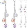 good design 7-7.5mm rice three colours freshwater jewel girl with pearl earring