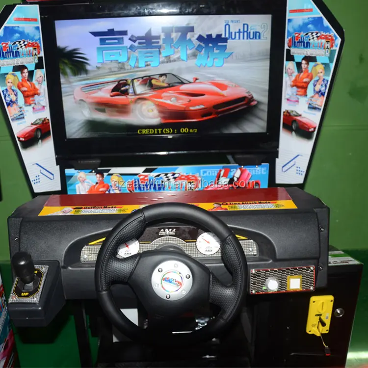 Carro de corrida jogador de jogo de mão com modelo de carro 3d e volante,  console de jogo de corrida de automóveis real, novidade crianças brinquedo