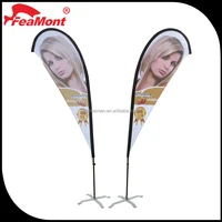 Polyester Advertising Beach Flag Teardrop Red
