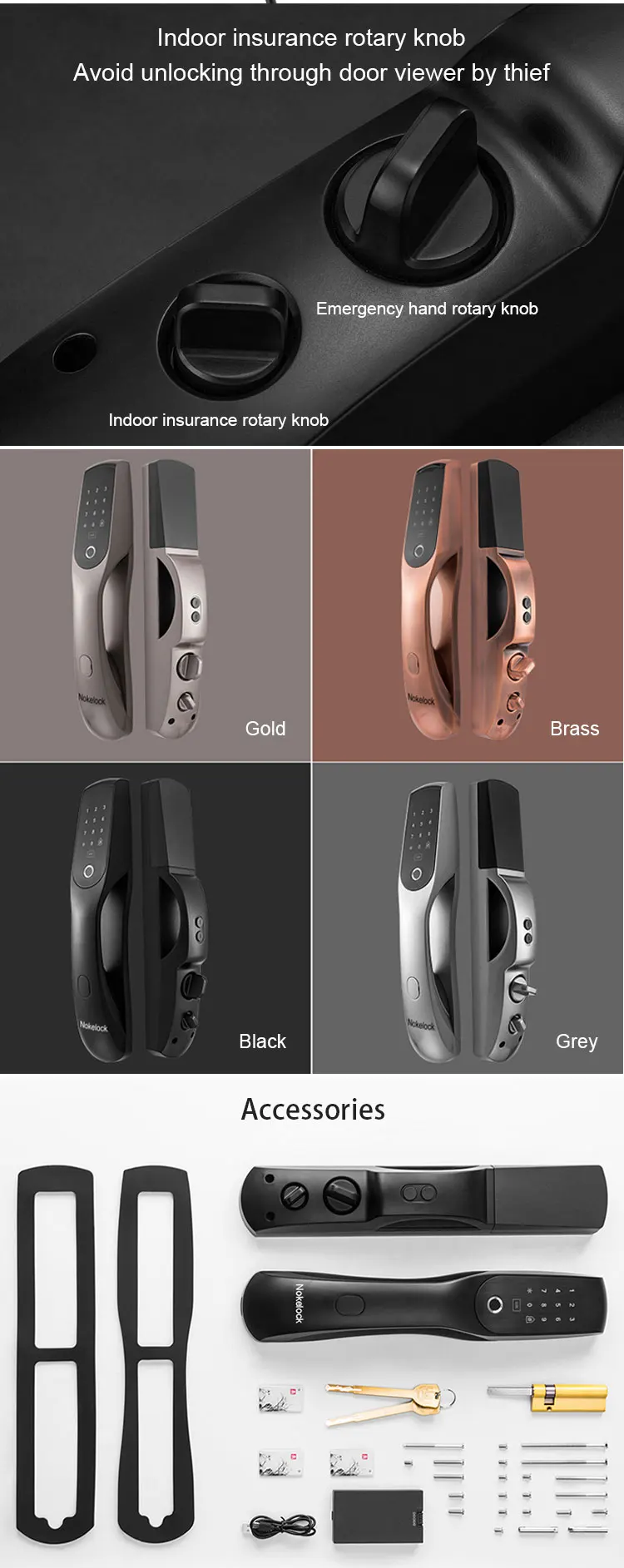 Trade assurance NB-IOT remote phone APP home appliance fingerprint smart door lock with password and card - ANKUX.COM