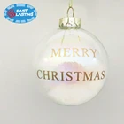 Ornament Holiday Glass Ball Ornaments Pearlizing Decal Glitter Filled Christmas Hanging Glass Ball Ornament For Holiday Gift