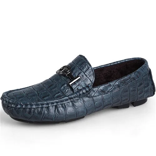 2015 New Mens Loafers Shoes Casual Flats Leather Shoes Slip-on Men Driving Loafers Shoes Zapatos Hombre Autumn Blue Size 38-47