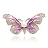 High quality CZ Jewelry Enamel Wing Butterfly Brooch pins wholesale in stock