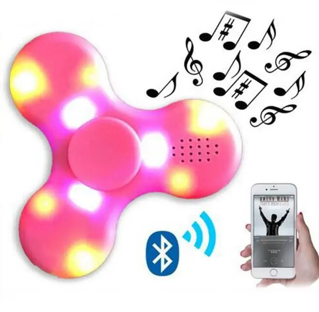 New Bluetooth led hand spinner, finger tip gyroscope, finger tip gyroscope, Bluetooth sound fidget spinner, led with lamp