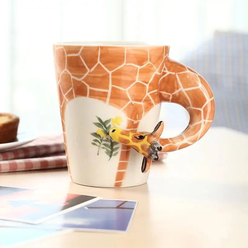 3d animal cup, ceramic animal hand painting ceramic mug,coffee mug