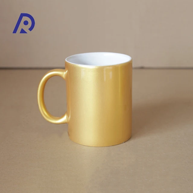 factory supply good quality coated sublimation gold mug golden