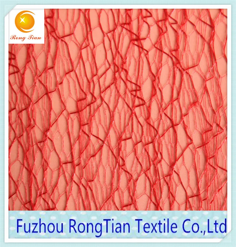 Wholesale polyester random pattern lace fabric for window decoration