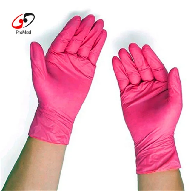 Guantes de nitrilo desechables libre de energía guantes de nitrilo para el examen sanitarias y de uso industrial