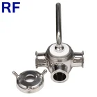 RF sanitary 1.5inch 304 tri clamp 3way plug cock valve for gas and oil
