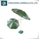 Promotion 6 ribs screen printing tilt sun beach umbrella