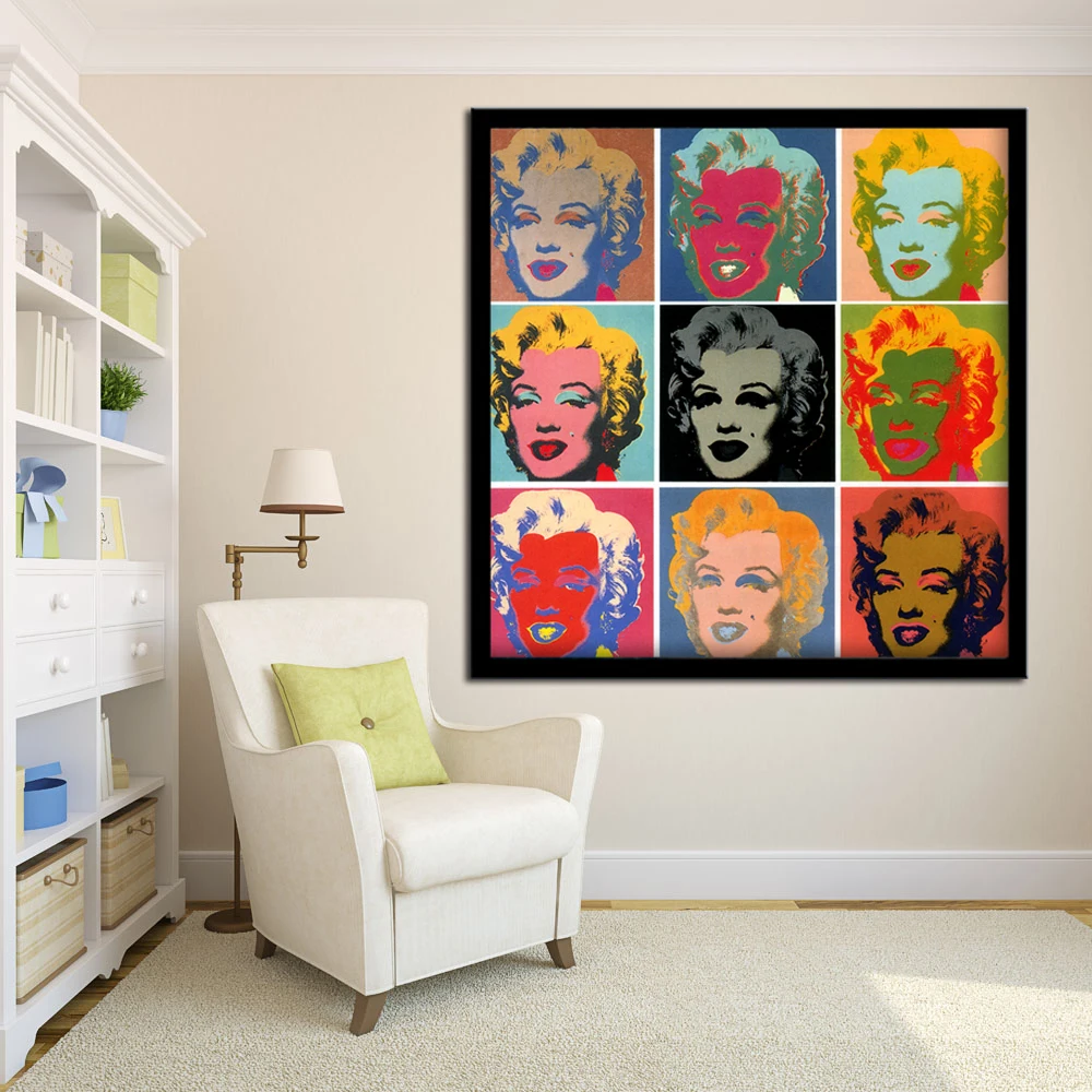 Modern Pop Artwork Impressionist Marilyn Monroe Portrait Wall Art Frame Picture oil Painting