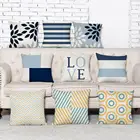 High quality Custom sublimation printed cotton linen throw Pillow cover for sofa bedroom