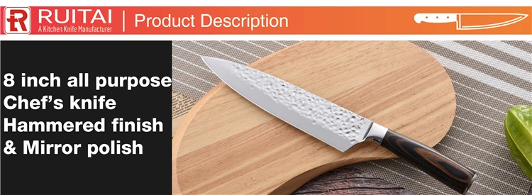 custom stainless steel chef knife hammered damascus chef knife