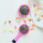 Amazon Hot High Quality BSCI Baby Hair Brush Custom Small MOQ Detangling Hair brush Rainbow Hair Brush with mirror