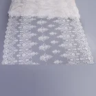 Wholesale textile wedding nylon polyester embroidery beaded sequin white lace fabric for bridal dresses
