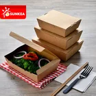 Take away kraft paper wax coated food boxes