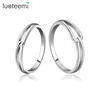 LUOTEEMI Wholesale Trendy Charming Jewelry Accessories Simple Style 18K White Gold Plating Men And Women Lovers' Couple Ring
